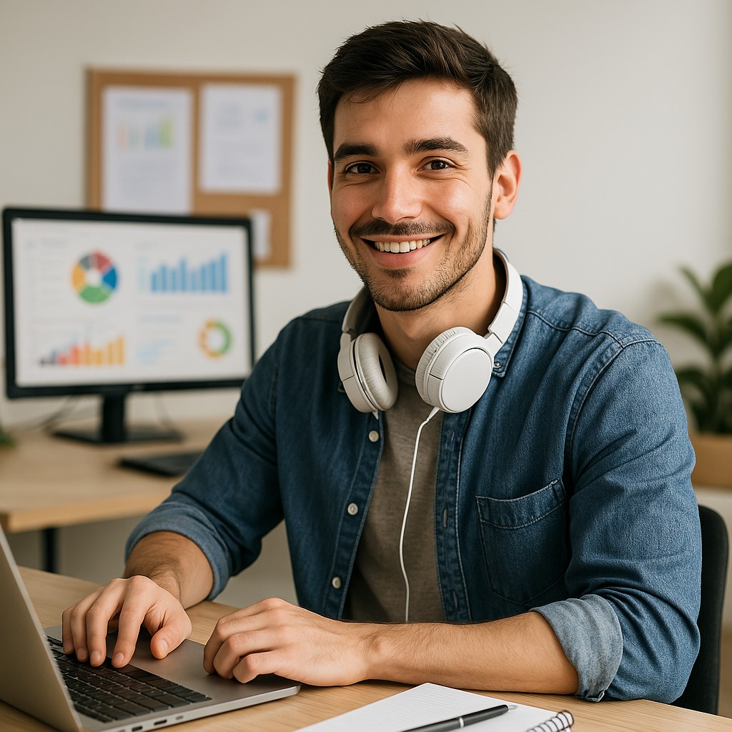 Un étudiant en marketing digital