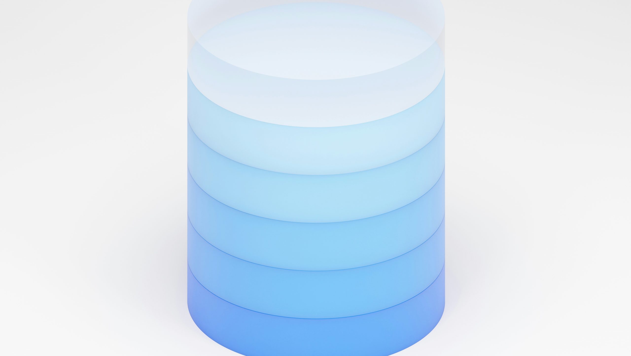 Cylindre 3D en dégradé bleu sur fond clair, rendu de visualisation produit en e-commerce